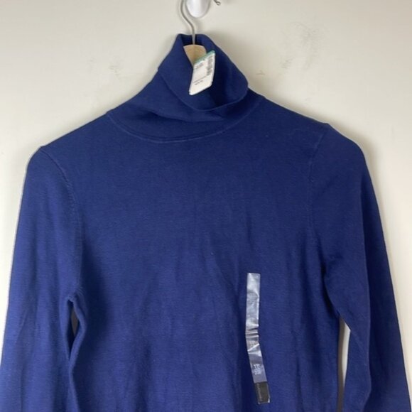 Simons lightweight navy blue turtleneck sweater size extra small new - Picture 2 of 9